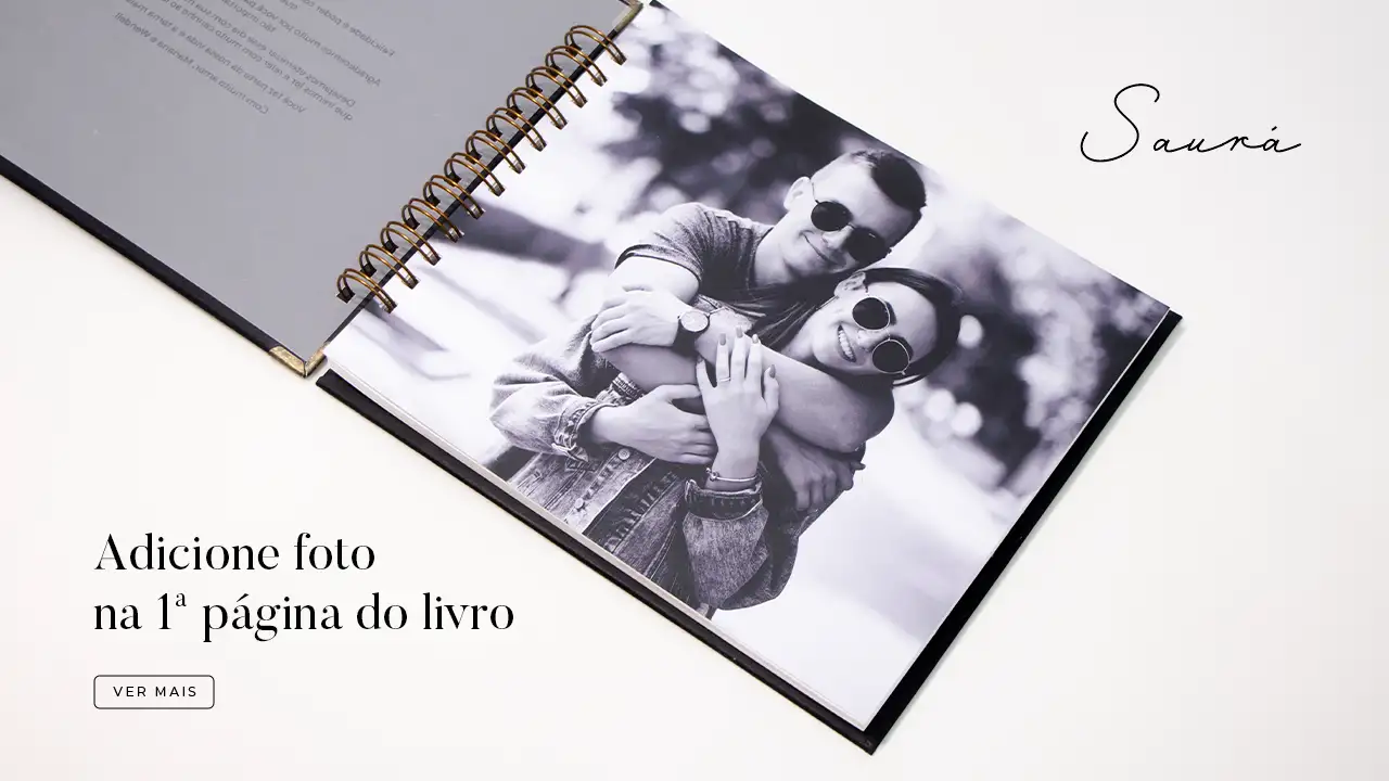 Adicione foto na primeira página do livro