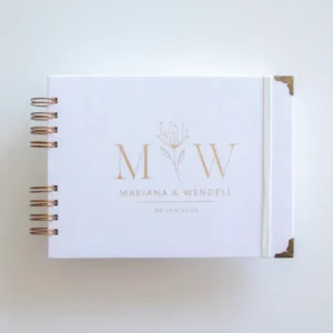 Livro para Fotos e Mensagens de Casamento – Lóris Branco