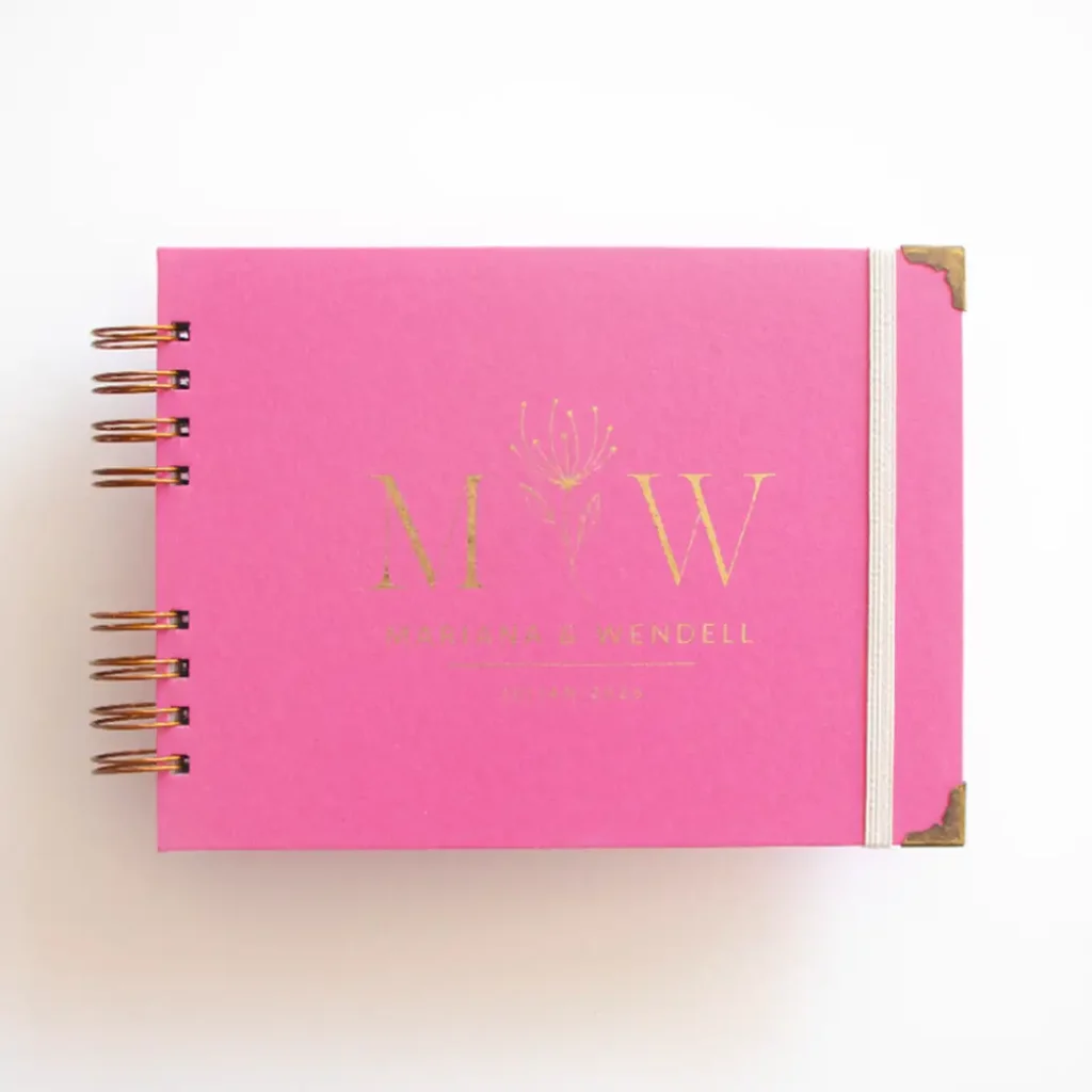 Livro para Fotos e Mensagens de Casamento – Lóris Fúcsia