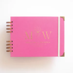 Livro para Fotos e Mensagens de Casamento – Lóris Fúcsia