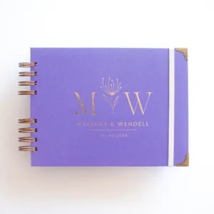 Livro para Fotos e Mensagens de Casamento – Lóris Lavanda