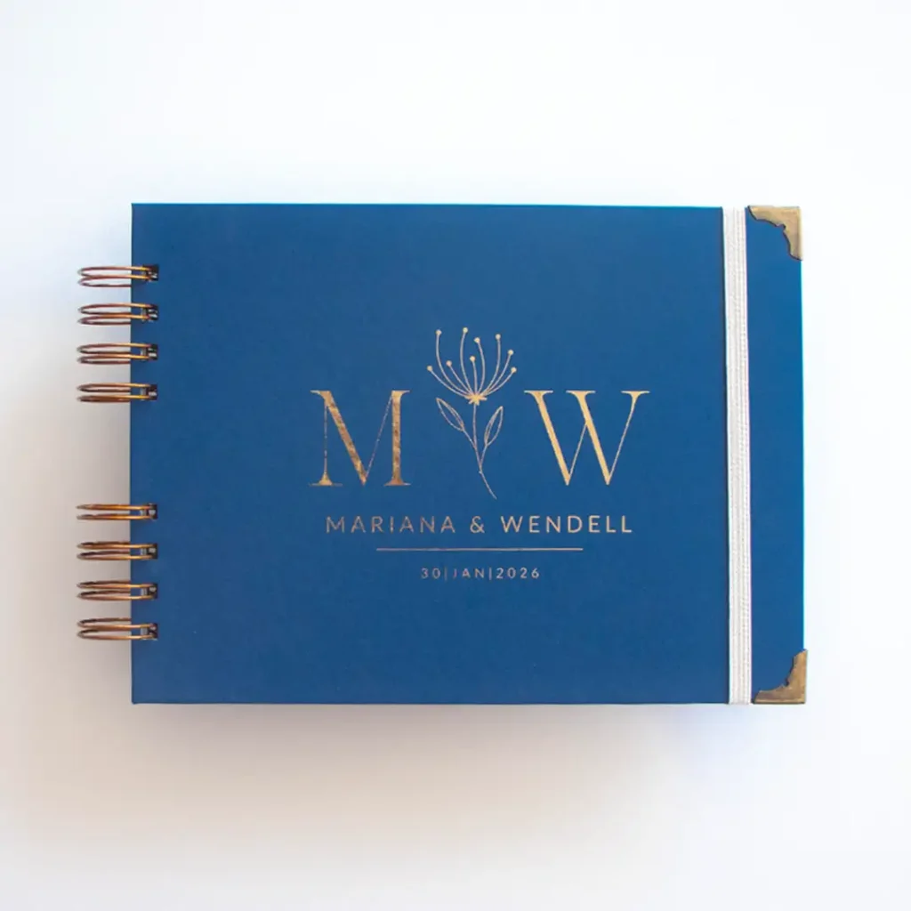 Livro para Fotos e Mensagens de Casamento – Lóris Lazuli