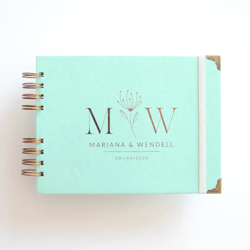 Livro para Fotos e Mensagens de Casamento – Lóris Menta