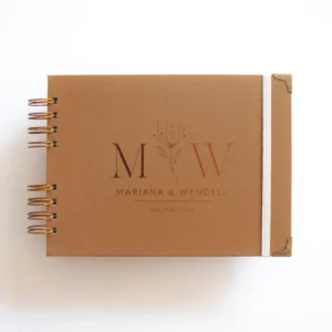 Livro para Fotos e Mensagens de Casamento – Lóris Mocha