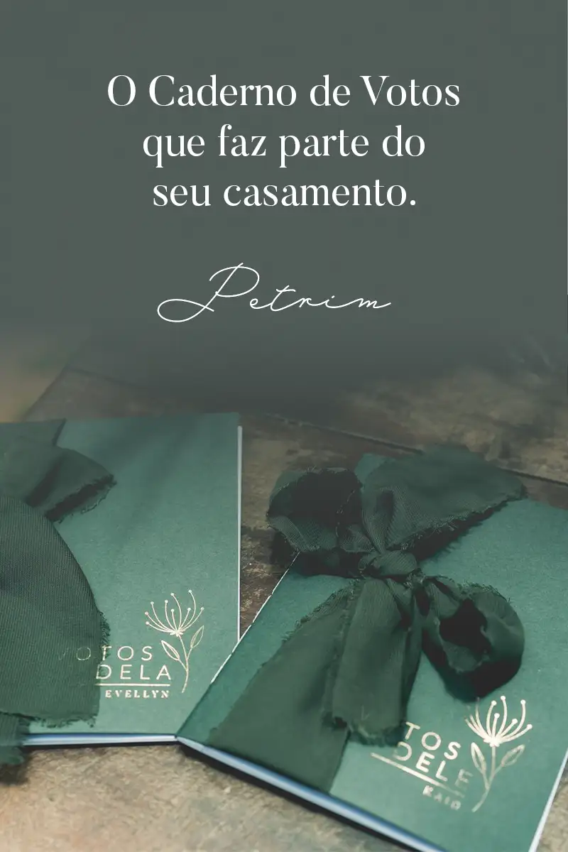 O Caderno de Votos que faz parte do seu casamento