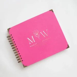 Livro para Fotos e Mensagens de Casamento - Saurá Fúcsia