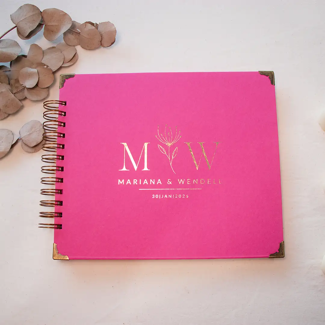 Saurá Fúcsia - p250215-1634 - 1080x1080 2 Livro para Fotos e Mensagens de Casamento - Saurá Fúcsia