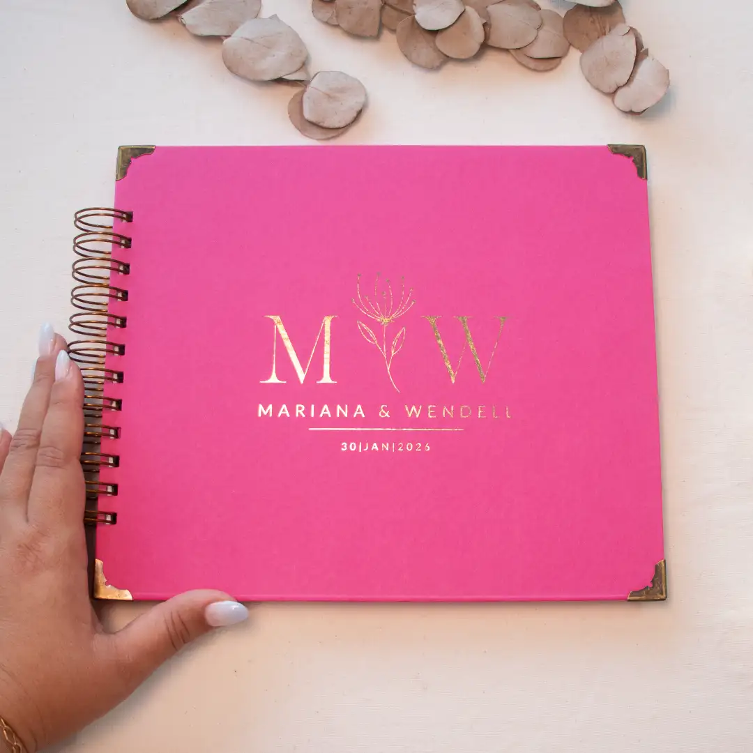 Saurá Fúcsia - p250215-1634 - 1080x1080 4 Livro para Fotos e Mensagens de Casamento - Saurá Fúcsia