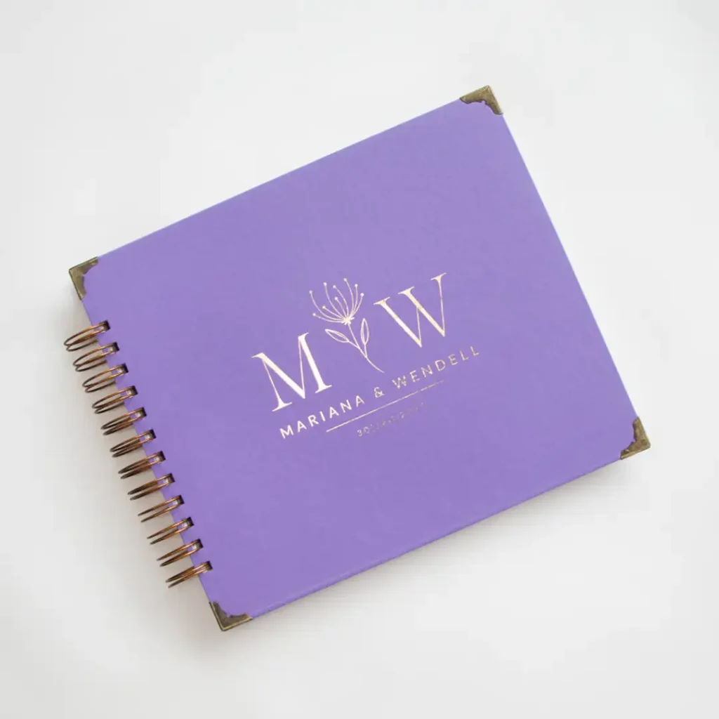 Livro para Fotos e Mensagens de Casamento - Saurá Lavanda