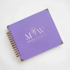 Livro para Fotos e Mensagens de Casamento - Saurá Lavanda