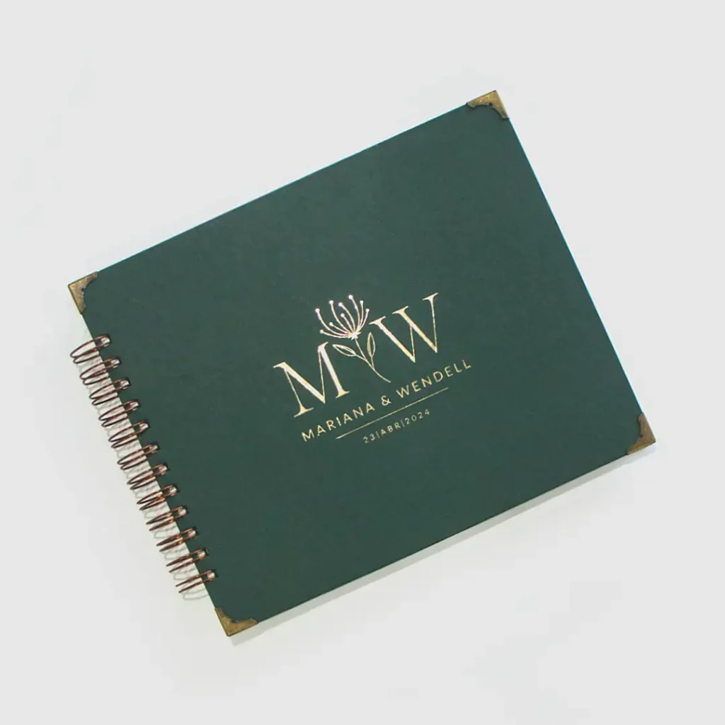 Livro para Fotos e Mensagens de Casamento - Saurá Musgo