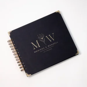 Livro para Fotos e Mensagens de Casamento - Saurá Preto